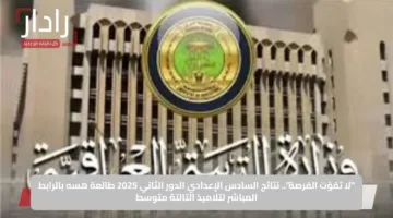 “لا تفوّت الفرصة”.. نتائج السادس الإعدادي الدور الثاني 2025 طالعة هسه بالرابط المباشر لتلاميذ التالتة متوسط