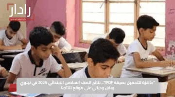 “جاهزة للتحميل بصيغة PDF!”.. نتائج الصف السادس الابتدائي 2025 في نينوي وبابل وديالي على موقع نتائجنا