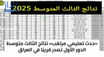 «حدث تعليمي مرتقب» نتائج الثالث متوسط الدور الأول تصدر قريبًا في العراق