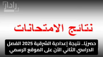 ظهرت الآن رسميًا.. نتيجة الشهادة الإعدادية 2025 بالشرقية عبر هذا الرابط برقم الجلوس
