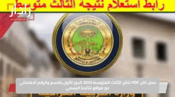 حمل الآن PDF نتائج الثالث المتوسط 2025 الدور الأول بالاسم والرقم الامتحاني عبر موقع نتائجنا الرسمي