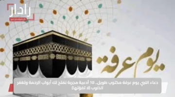 دعاء النبي يوم عرفة مكتوب طويل.. 10 أدعية مجربة تفتح لك أبواب الرحمة وتغفر الذنوب (لا تفوّتها)