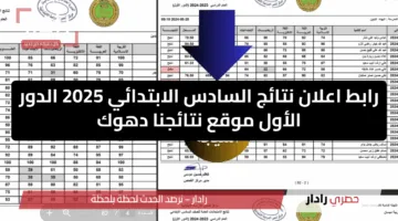 رابط اعلان نتائج السادس الابتدائي 2025 الدور الأول موقع نتائجنا دهوك
