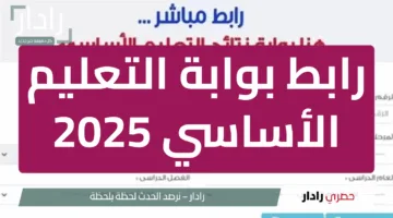 هنا.. رابط بوابة التعليم الأساسي 2025 للحصول على نتيجة الصف الخامس الابتدائي الترم الثاني 2025 بالخطوات