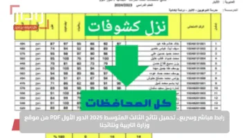 رابط مباشر وسريع.. تحميل نتائج الثالث المتوسط 2025 الدور الأول PDF من موقع وزارة التربية ونتائجنا
