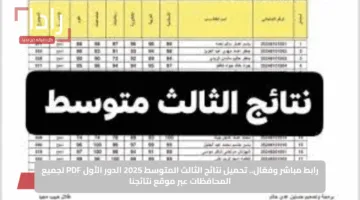 رابط مباشر وفعّال.. تحميل نتائج الثالث المتوسط 2025 الدور الأول PDF لجميع المحافظات عبر موقع نتائجنا