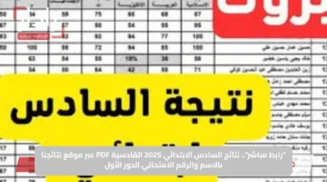 “رابط مباشر”.. نتائج السادس الابتدائي 2025 القادسية PDF عبر موقع نتائجنا بالاسم والرقم الامتحاني الدور الأول