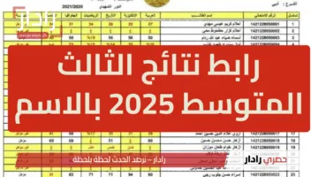 “شغال وسريع”.. رابط نتائج الثالث المتوسط 2025 بالاسم عبر موقع نتائجنا في عموم المحافظات العراقية