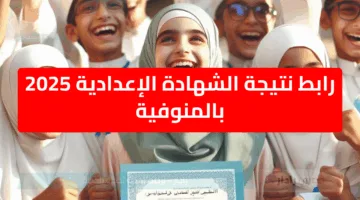 سريع.. رابط نتيجة الشهادة الإعدادية 2025 بالمنوفية مليوووووووووووون مبروك نتائج الترم الثاني
