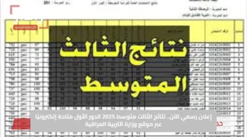 إعلان رسمي الآن.. نتائج الثالث متوسط 2025 الدور الأول متاحة إلكترونيًا عبر موقع وزارة التربية العراقية