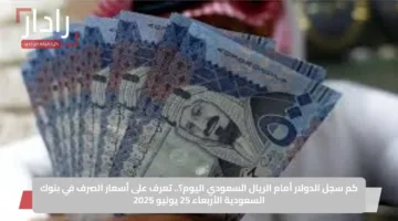 كم سجل الدولار أمام الريال السعودي اليوم؟.. تعرف على أسعار الصرف في بنوك السعودية الأربعاء 25 يونيو 2025