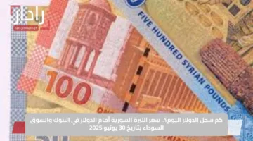 كم سجل الدولار اليوم؟.. سعر الليرة السورية أمام الدولار في البنوك والسوق السوداء بتاريخ 30 يونيو 2025