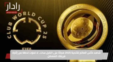 شاهد كأس العالم للأندية 2025 مجانًا على النايل سات.. لا تفوّت لحظة من إثارة فريقك المفضل