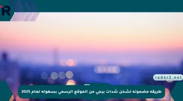 طريقة مضمونة لشحن شدات ببجي من الموقع الرسمي بسهولة لعام 2025