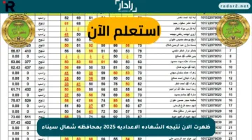 الان الرابط الرسمي.. رابط نتيجة الشهادة الإعدادية محافظة شمال سيناء 2025 برقم الجلوس فقط