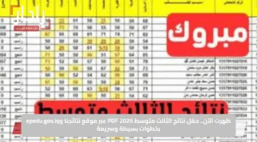 ظهرت الآن.. حمّل نتائج الثالث متوسط 2025 PDF عبر موقع نتائجنا وepedu.gov.iq بخطوات بسيطة وسريعة