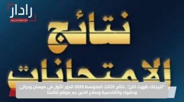 “نتيجتك ظهرت الآن”.. نتائج الثالث المتوسط 2025 الدور الأول في ميسان وديالى ودهوك والقادسية وصلاح الدين عبر موقع نتائجنا