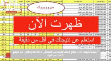 “رسمياً ظهرت الآن”.. نتائج الصف السادس الابتدائي 2025 الدور الأول عبر موقع نتائجنا مباشرة