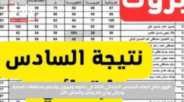 ظهور نتائج الصف السادس الابتدائي 2025 في دهوك ونينوى وتحضير محافظات البصرة وديالى وذي قار وبابل والمثنى الآن