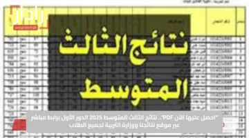 “احصل عليها الآن PDF”.. نتائج الثالث المتوسط 2025 الدور الأول برابط مباشر عبر موقع نتائجنا ووزارة التربية لجميع الطلاب