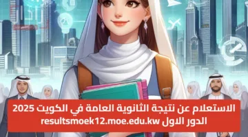 الاستعلام عن نتيجة الثانوية العامة في الكويت 2025 الدور الاول resultsmoek12.moe.edu.kw