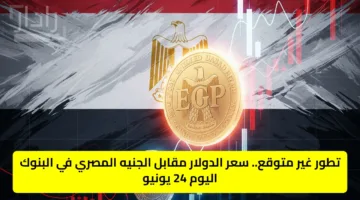 تطور غير متوقع.. سعر الدولار مقابل الجنيه المصري في البنوك اليوم 24 يونيو