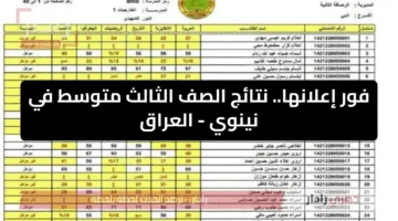 فور إعلانها… رابط نتائج الصف الثالث متوسط في نينوي بالعراق 2025 عبر موقع نتائجنا