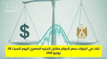 ثبات في البنوك: سعر الدولار مقابل الجنيه المصري اليوم السبت 28 يونيو USD