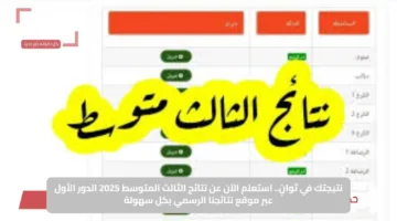 نتيجتك في ثوانٍ.. استعلم الآن عن نتائج الثالث المتوسط 2025 الدور الأول عبر موقع نتائجنا الرسمي بكل سهولة