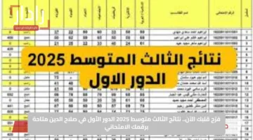 فرّح قلبك الآن.. نتائج الثالث متوسط 2025 الدور الأول في صلاح الدين متاحة برقمك الامتحاني