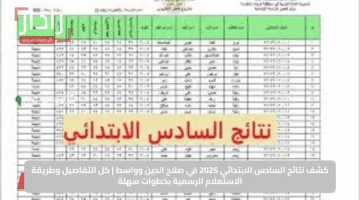 كشف نتائج السادس الابتدائي 2025 في صلاح الدين وواسط | كل التفاصيل وطريقة الاستعلام الرسمية بخطوات سهلة