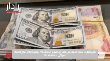 كم وصل؟.. سعر الدولار في العراق اليوم الثلاثاء 10 يونيو 2025 أمام الدينار العراقي لحظة بلحظة