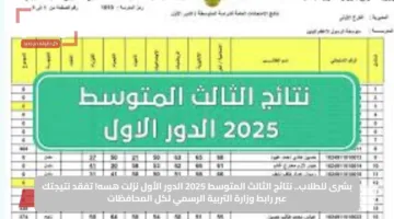 بشرى للطلاب.. نتائج الثالث المتوسط 2025 الدور الأول نزلت هسه! تفقد نتيجتك عبر رابط وزارة التربية الرسمي لكل المحافظات