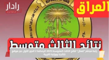 رابط مباشر “فعال”.. نتائج الثالث المتوسط 2025 الرصافة 2 الدور الأول عبر موقع نتائجنا ووزارة التربية