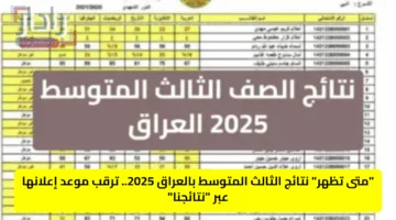 “متى تظهر” نتائج الثالث المتوسط بالعراق 2025.. ترقب موعد إعلانها عبر “نتائجنا”