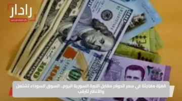 قفزة مفاجئة في سعر الدولار مقابل الليرة السورية اليوم.. السوق السوداء تشتعل والأنظار تترقب