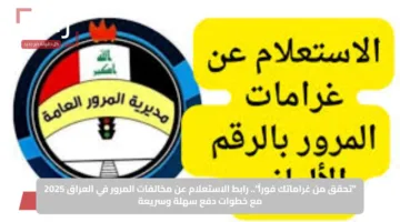 “تحقق من غراماتك فوراً”.. رابط الاستعلام عن مخالفات المرور في العراق 2025 مع خطوات دفع سهلة وسريعة