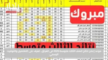 موعد إعلان نتائج الصف الثالث متوسط 2025 في العراق.. تعرف على التفاصيل والتوقيت الرسمي