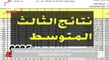 نتائج الثالث المتوسط 2025 الدور الأول الآن عبر موقع نتائجنا ووزارة التربية.. إليك الرابط المباشر للاستعلام