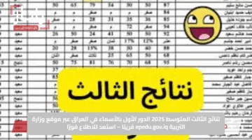 نتائج الثالث المتوسط 2025 الدور الأول بالأسماء في العراق عبر موقع وزارة التربية epedu.gov.iq قريبًا – استعد للاطلاع فورًا