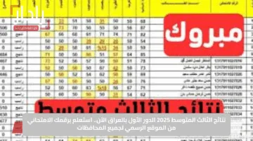 نتائج الثالث المتوسط 2025 الدور الأول بالعراق الآن.. استعلم برقمك الامتحاني من الموقع الرسمي لجميع المحافظات