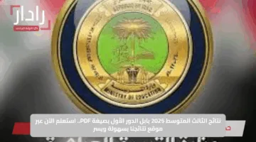 نتائج الثالث المتوسط 2025 بابل الدور الأول بصيغة PDF.. استعلم الآن عبر موقع نتائجنا بسهولة ويسر