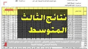 نتائج الثالث المتوسط 2025 نينوى بالعراق.. اكتشف نتيجتك الآن عبر موقع نتائجنا والرابط الرسمي لوزارة التربية