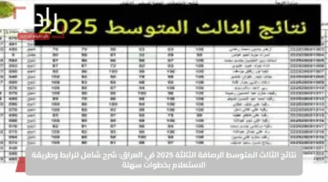 نتائج الثالث المتوسط الرصافة الثالثة 2025 في العراق: شرح شامل للرابط وطريقة الاستعلام بخطوات سهلة