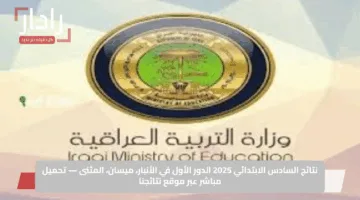 نتائج السادس الابتدائي 2025 الدور الأول في الأنبار، ميسان، المثنى — تحميل مباشر عبر موقع نتائجنا