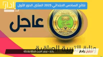 ” ظهرت رسميًا الآن” نتائج السادس الابتدائي 2025 المثنى الدور الأول على موقع نتائجنا