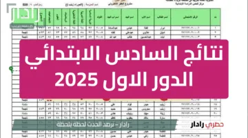 mlazemna نتائج السادس الابتدائي الدور الاول 2025 pdf عبر موقع نتائجنا الرسمي فور ظهورها في كل محافظات العراق