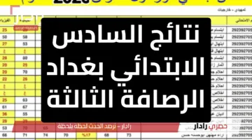 رسميًا: نتائج السادس الابتدائي بغداد الرصافة الثالثة 2025 تعلن ورقيًا ونسبة نجاح تصل لـ 80%