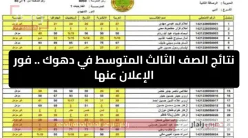 فور إعلانها… رابط نتائج الصف الثالث متوسط في دهوك بالعراق 2025 عبر موقع نتائجنا