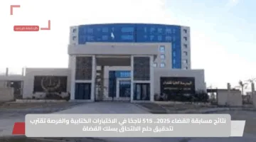 نتائج مسابقة القضاء 2025.. 515 ناجحًا في الاختبارات الكتابية والفرصة تقترب لتحقيق حلم الالتحاق بسلك القضاة